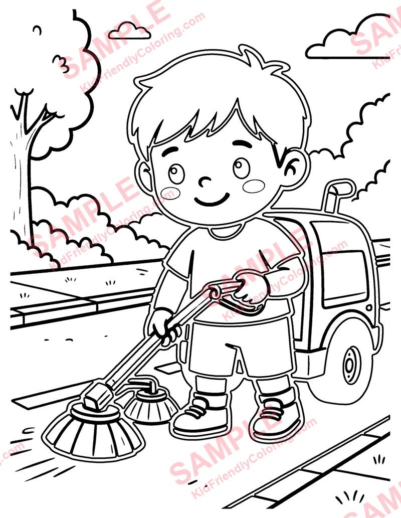 Street Sweeper coloring page preview
