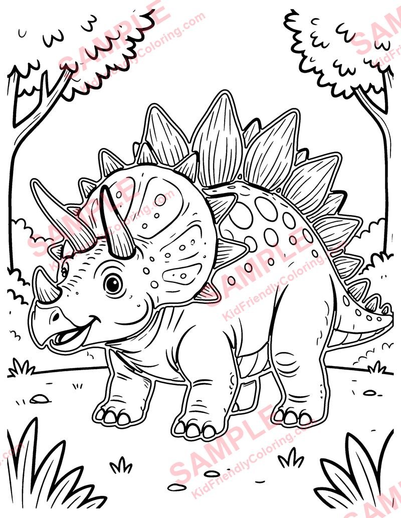 Styracosaurus coloring page preview