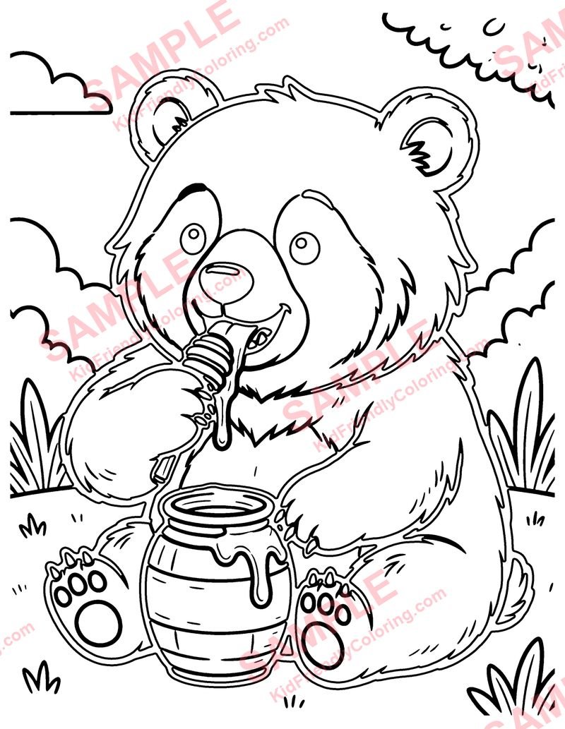 Sun Bear coloring page preview