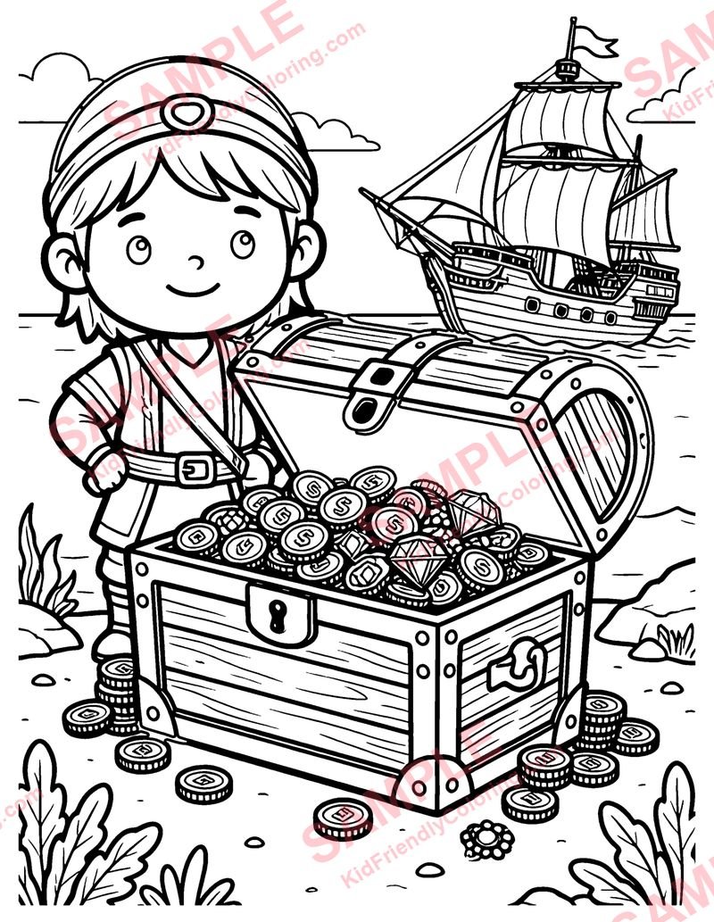 Sunken Treasure coloring page preview
