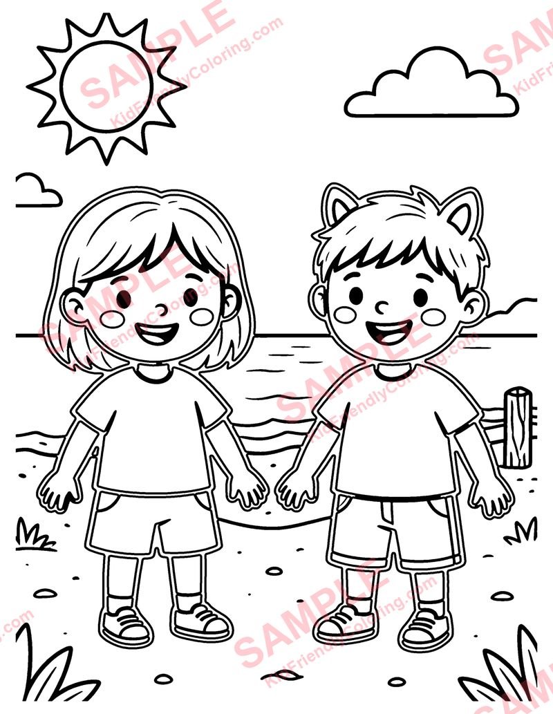 Sunny Day coloring page preview