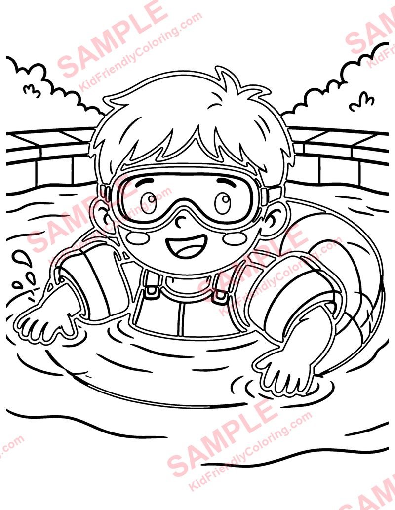 Swimming Lessons coloring page preview