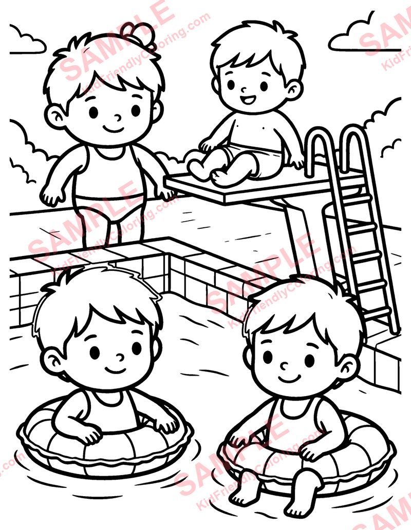 Swimming Pool coloring page preview