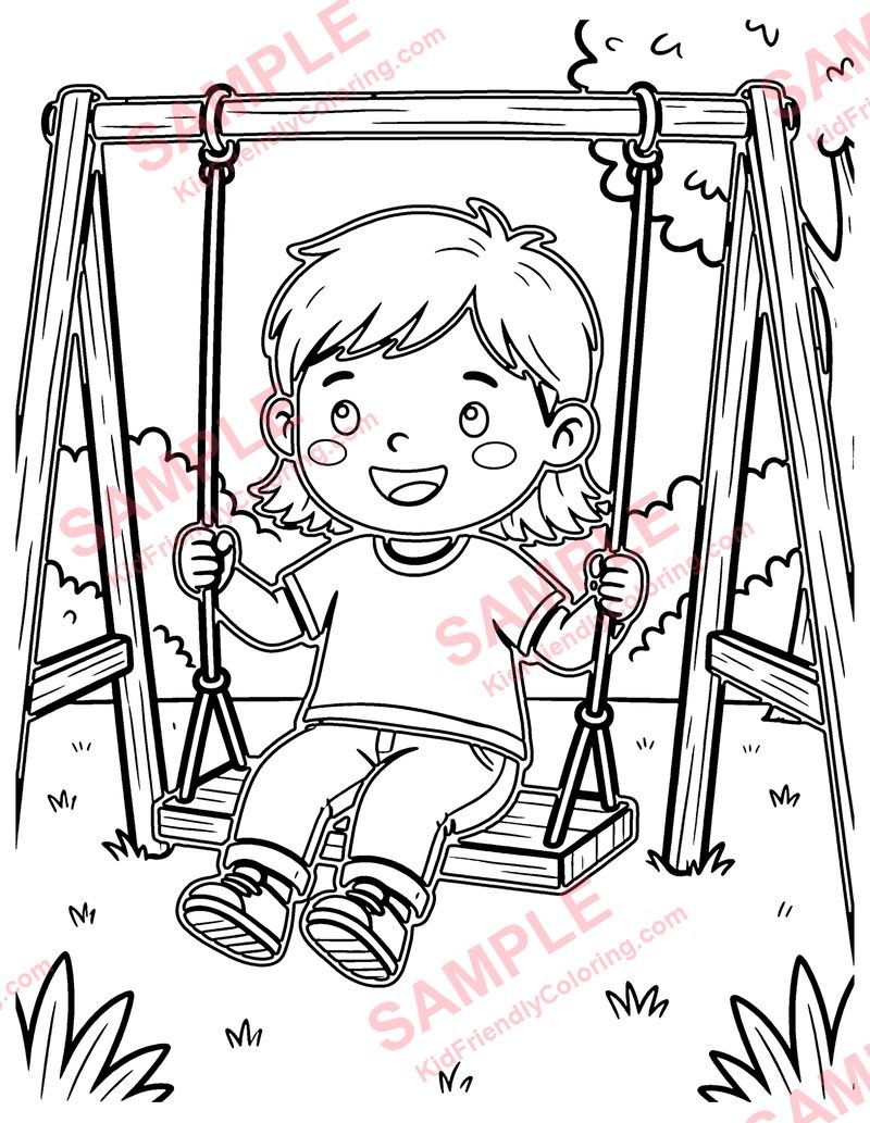 Swing Set coloring page preview