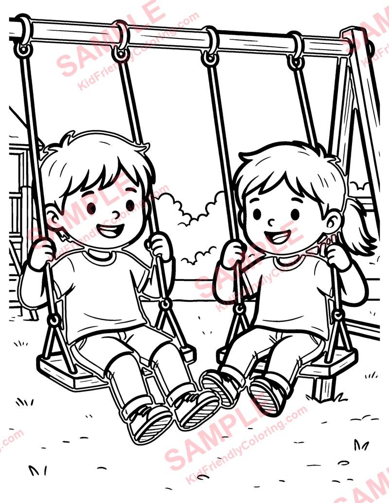 Swings coloring page preview