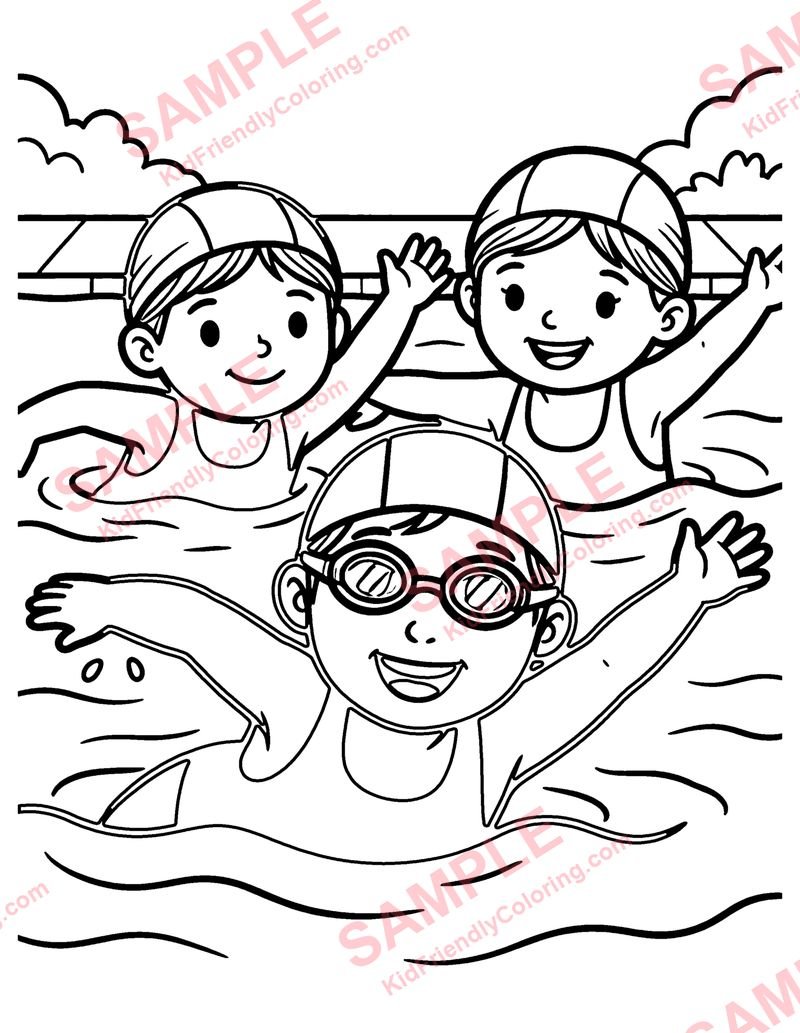Synchronized Swim coloring page preview