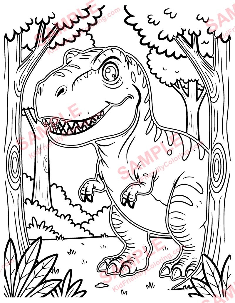 T. Rex Close-Up coloring page preview