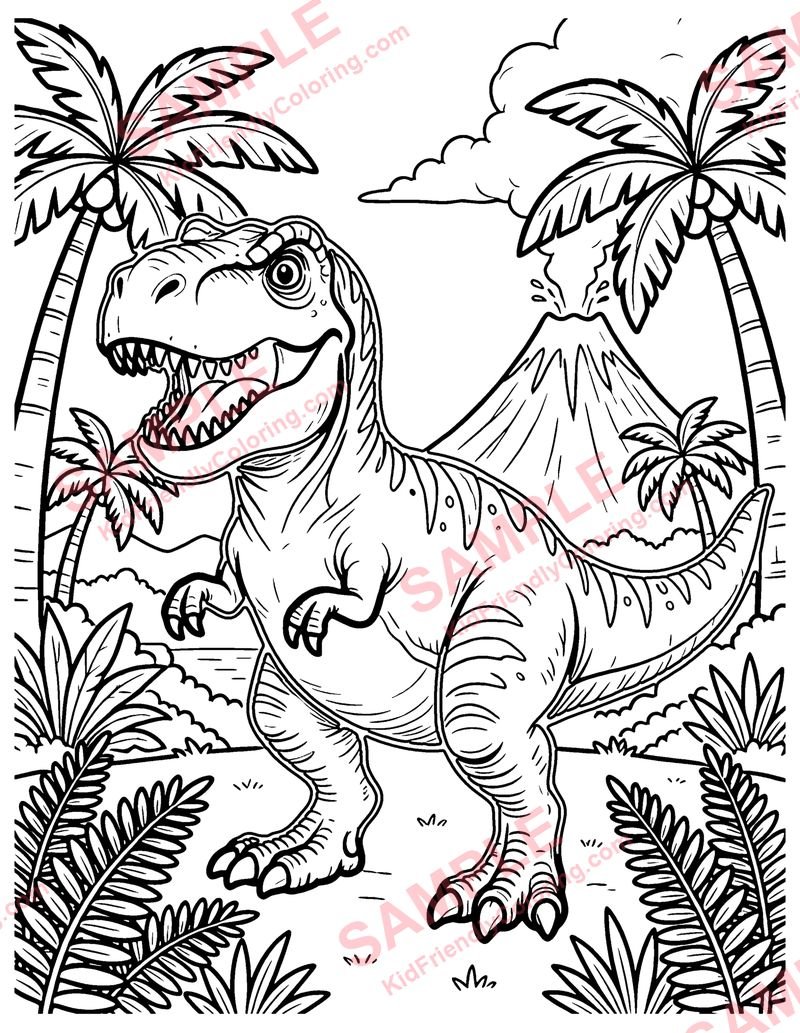 T. Rex Roars coloring page preview