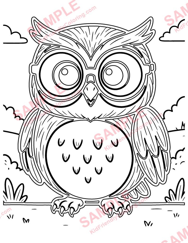 Talking Owl coloring page preview