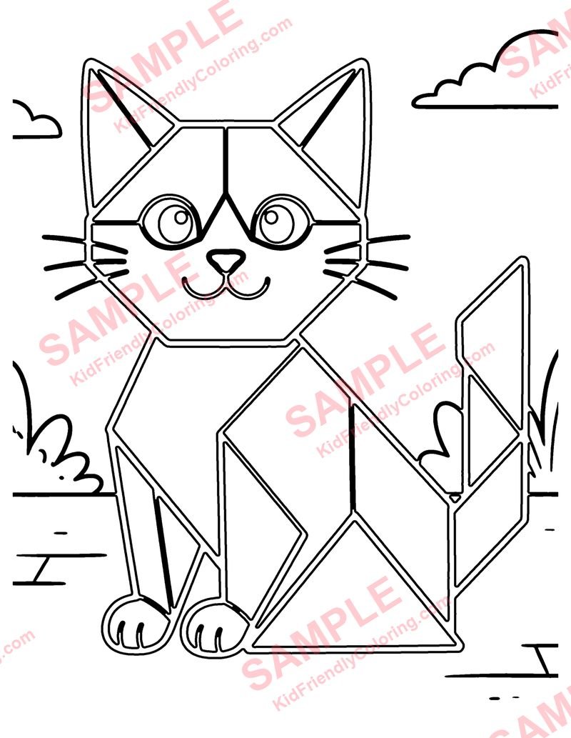 Tangram Animals coloring page preview