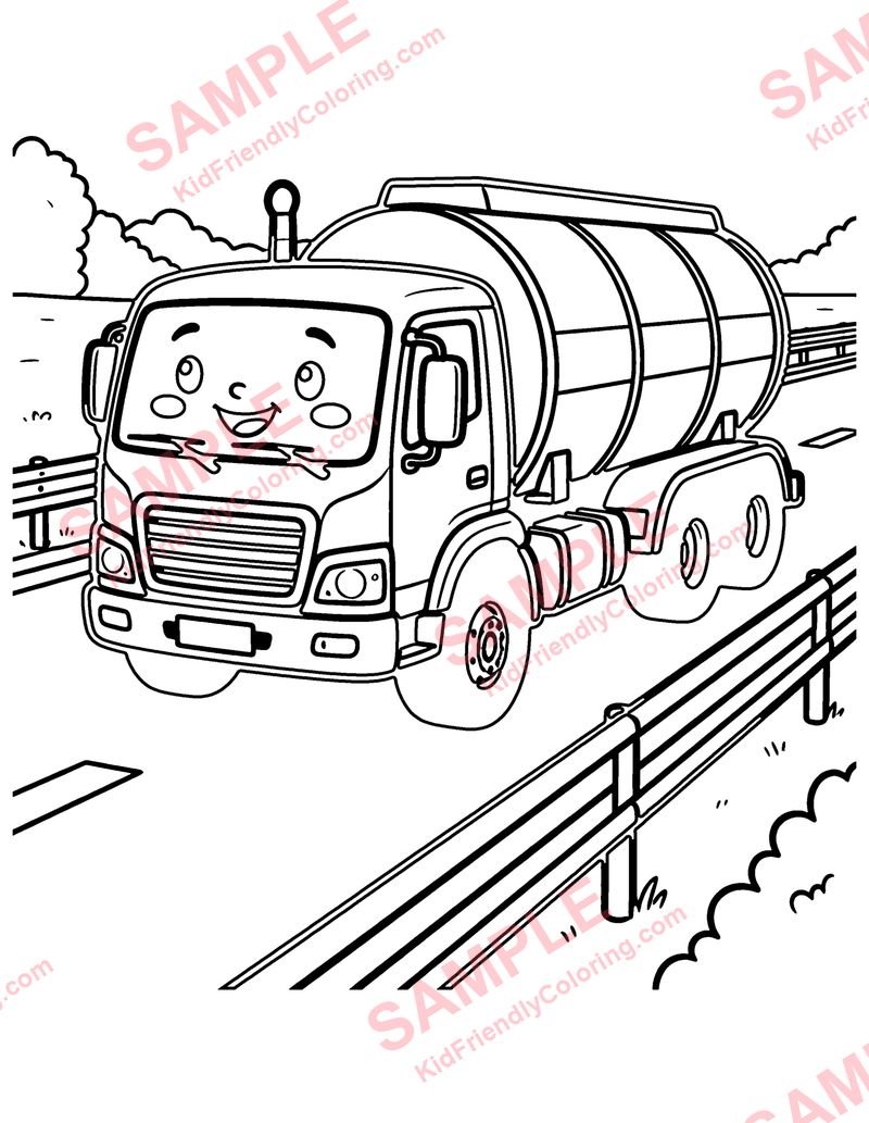 Tanker Truck coloring page preview