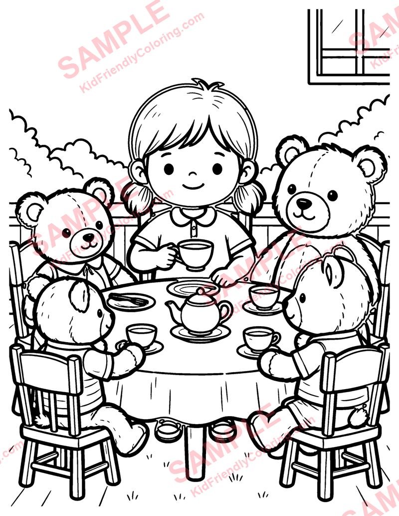 Tea Party coloring page preview
