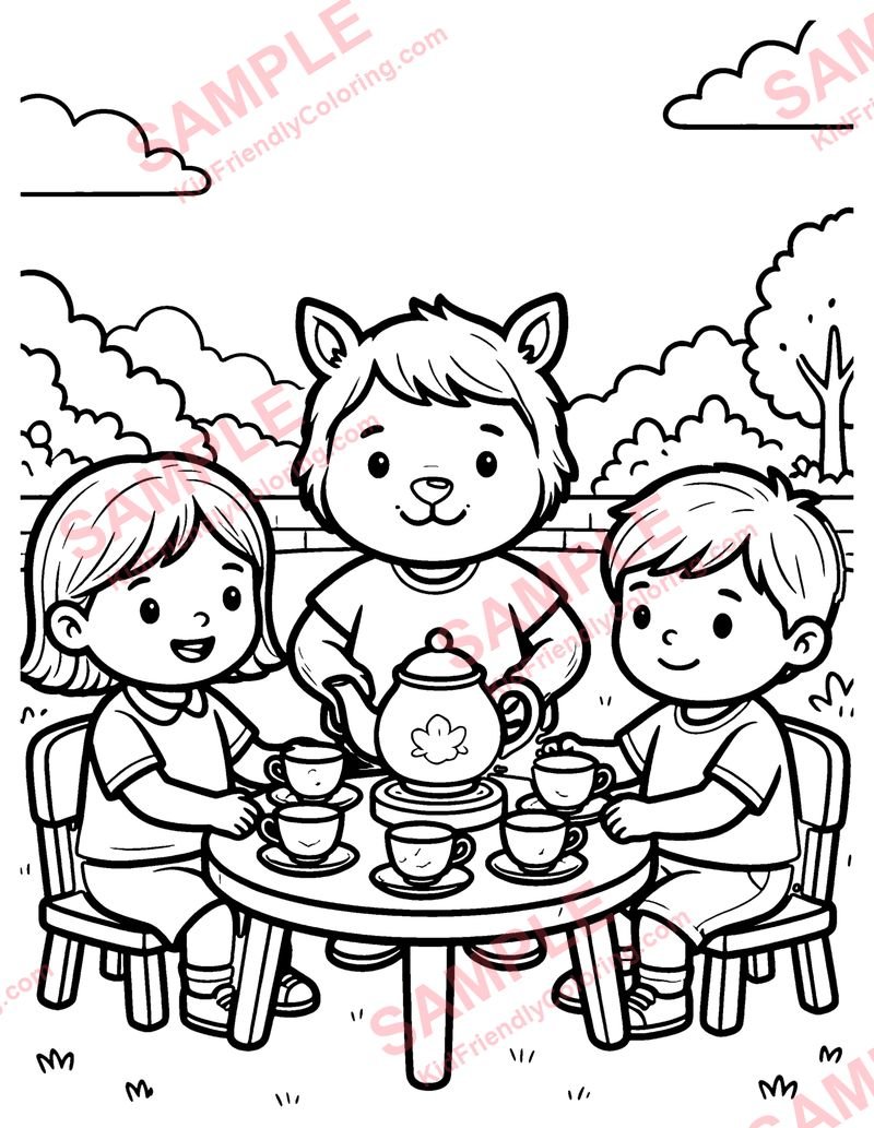Tea Set coloring page preview