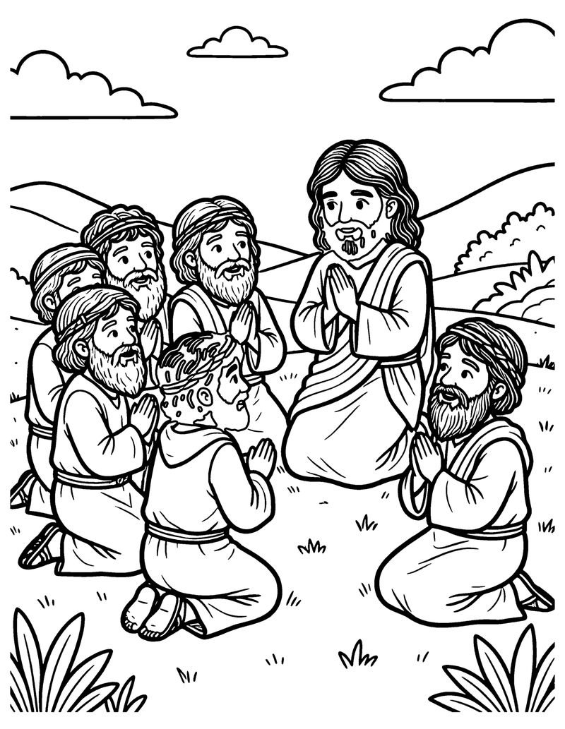 Teach Us to Pray coloring page preview