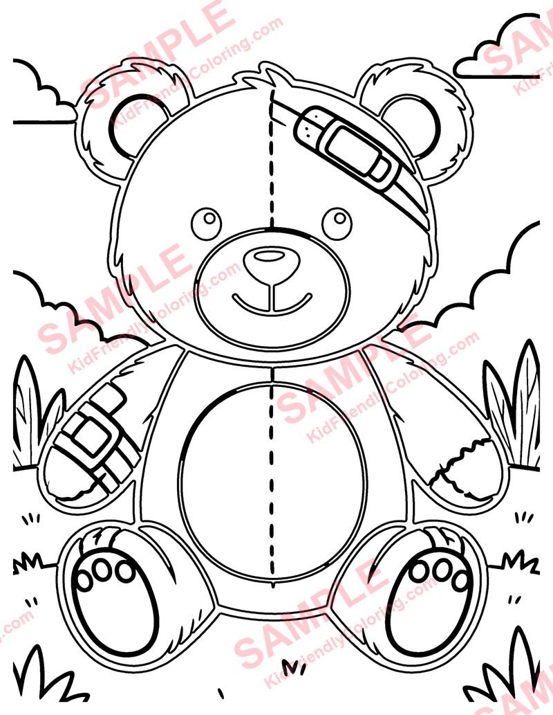 Teddy Doctor coloring page preview