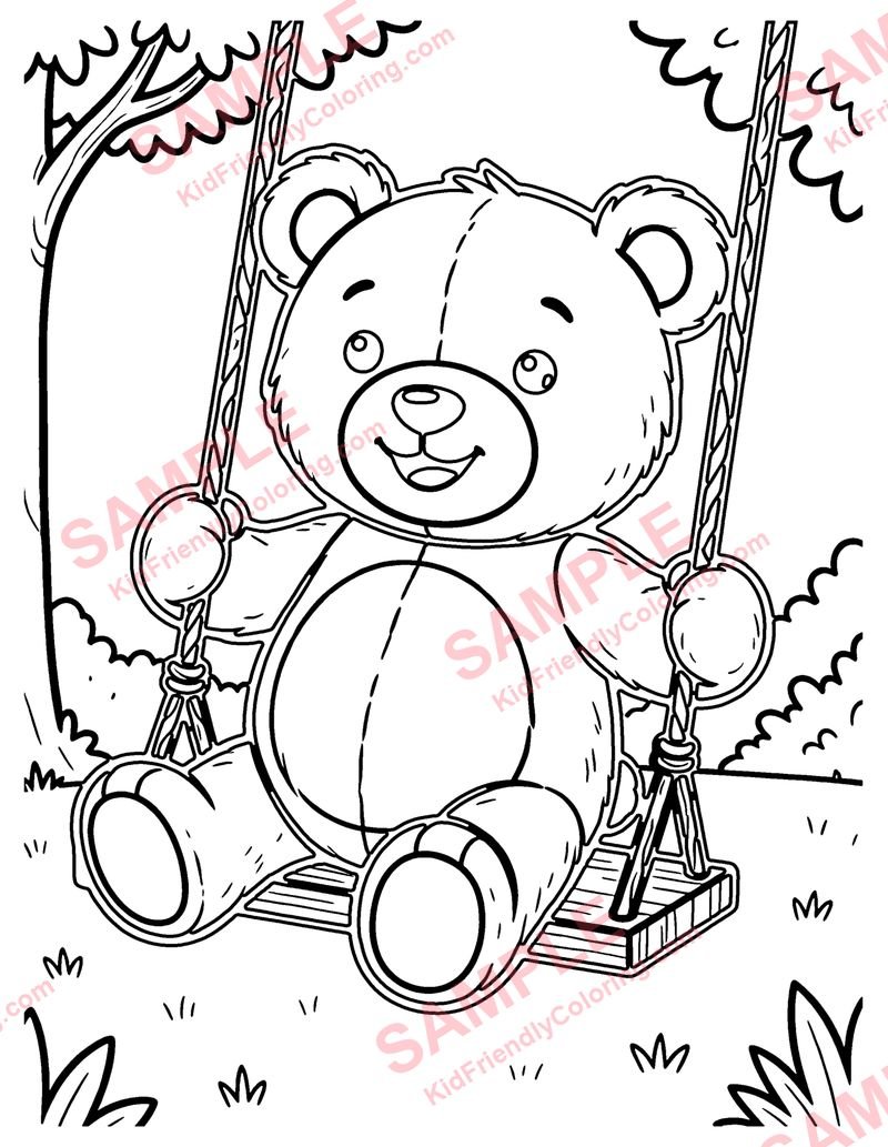 Teddy Swing coloring page preview