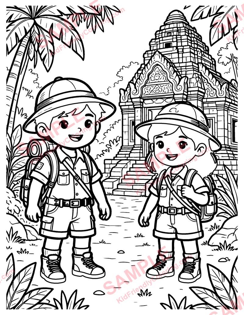 Temple Ruins coloring page preview