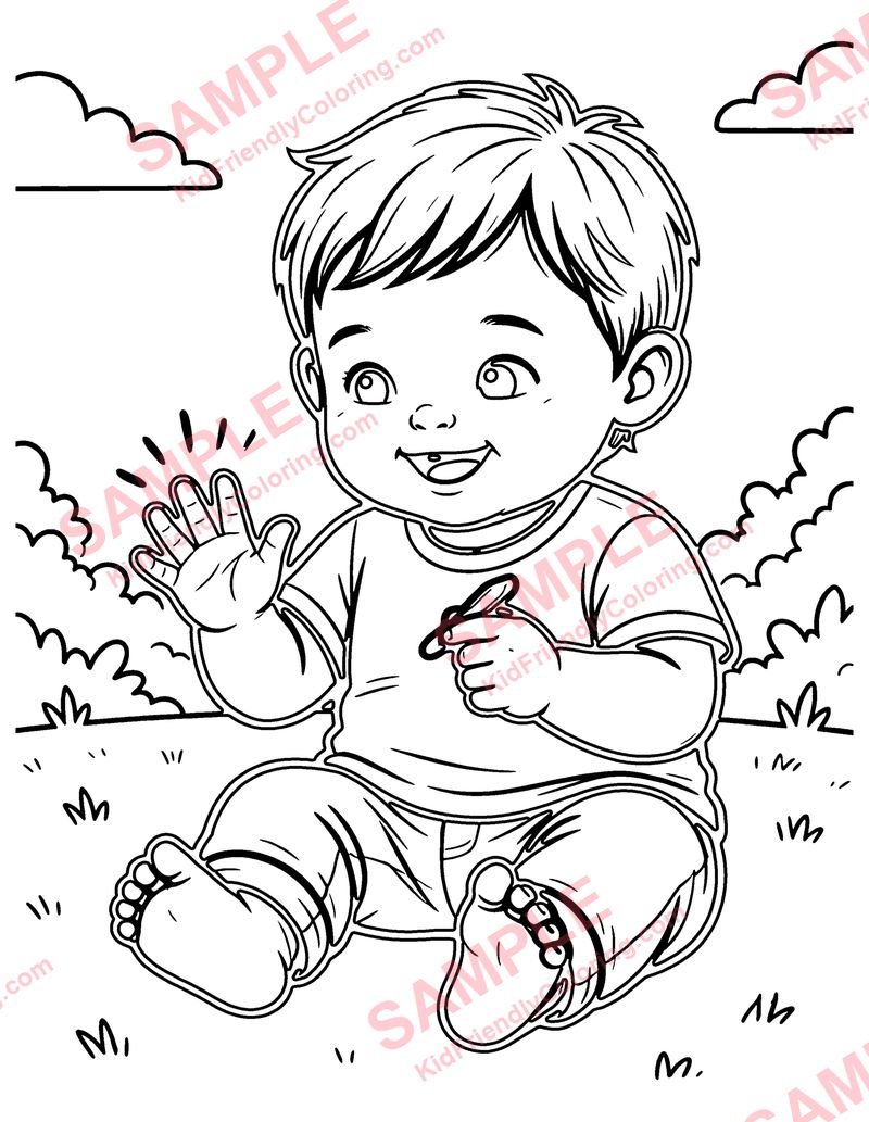 Ten Little Fingers coloring page preview
