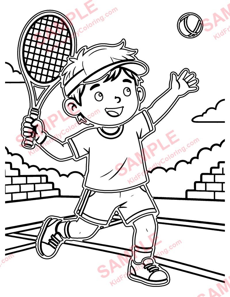 Tennis Serve coloring page preview