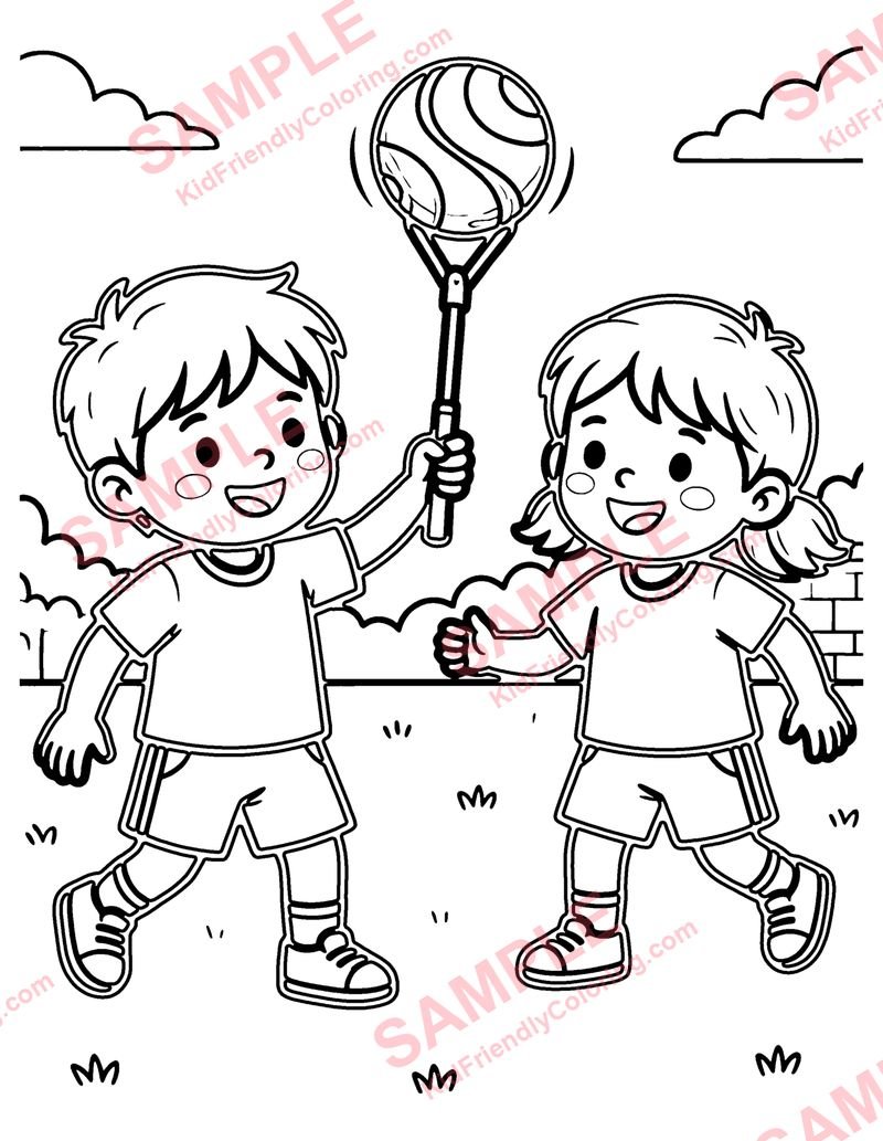 Tetherball coloring page preview