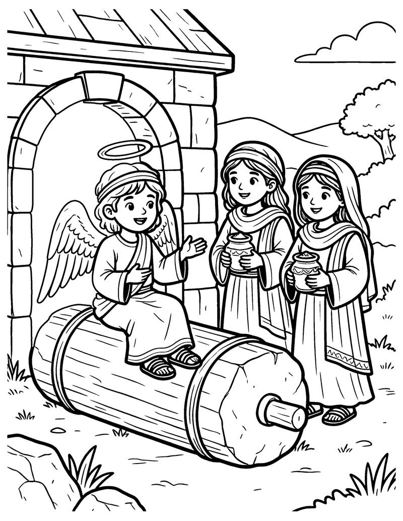 The Angel at the Tomb coloring page preview