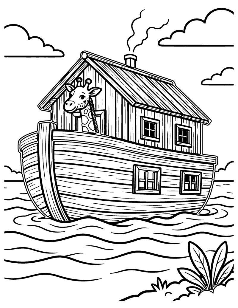 The Ark on the Waters coloring page preview