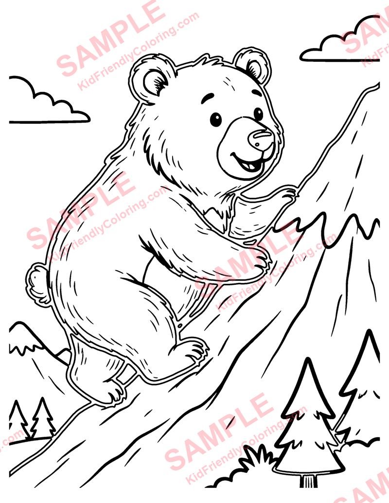 The Bear Went Over the Mountain coloring page preview
