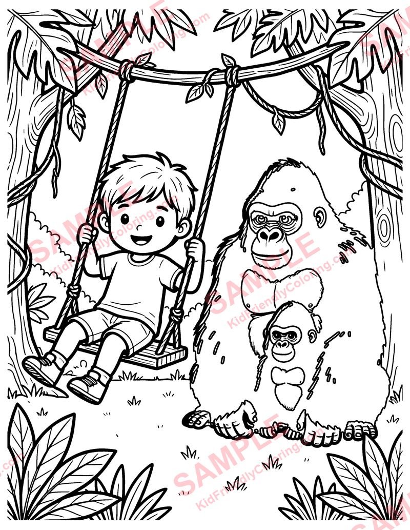 The Boy Who Lived with Apes coloring page preview