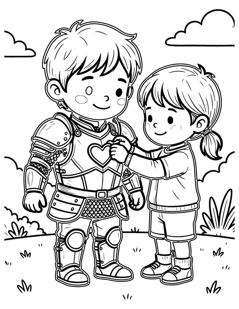 The Breastplate of Righteousness coloring page preview