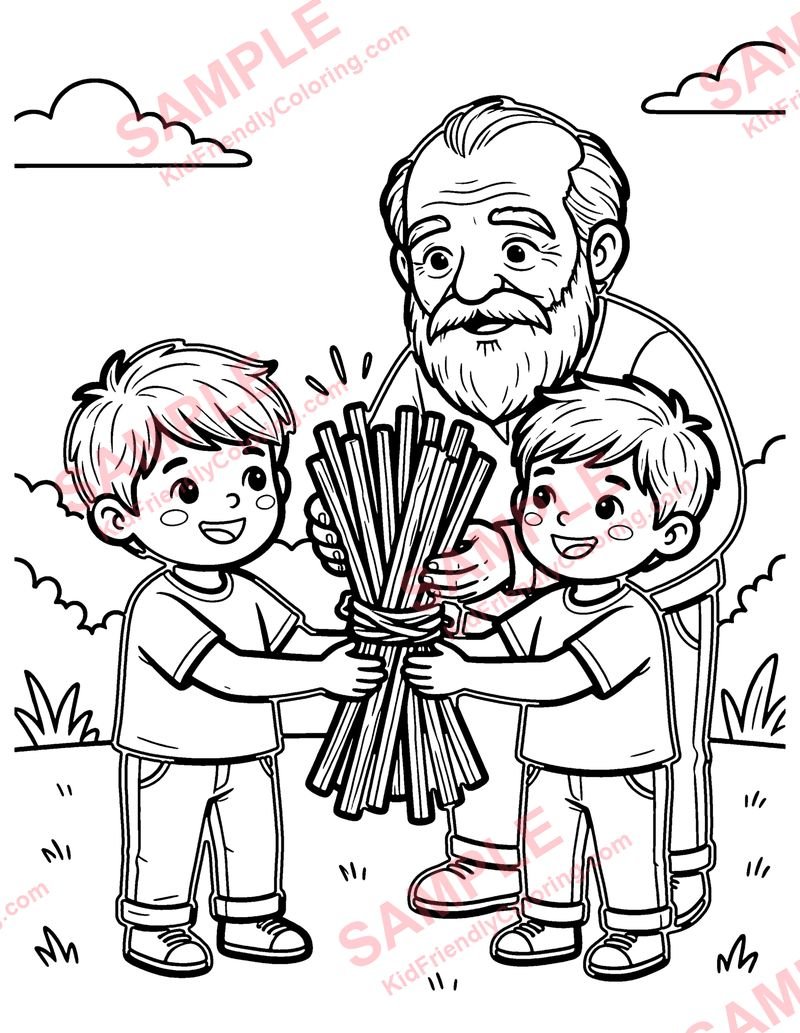 The Bundle of Sticks coloring page preview