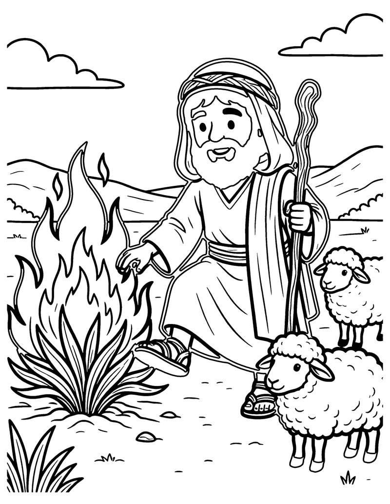 The Burning Bush coloring page preview