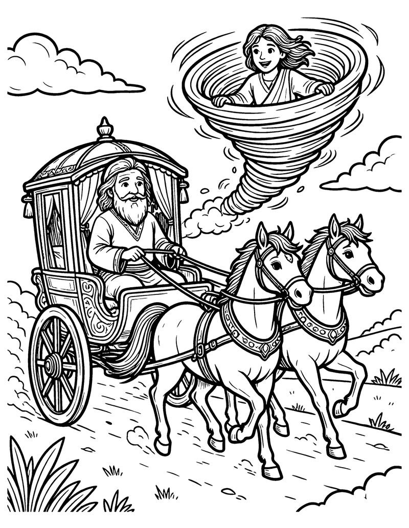 The Chariot of Fire coloring page preview
