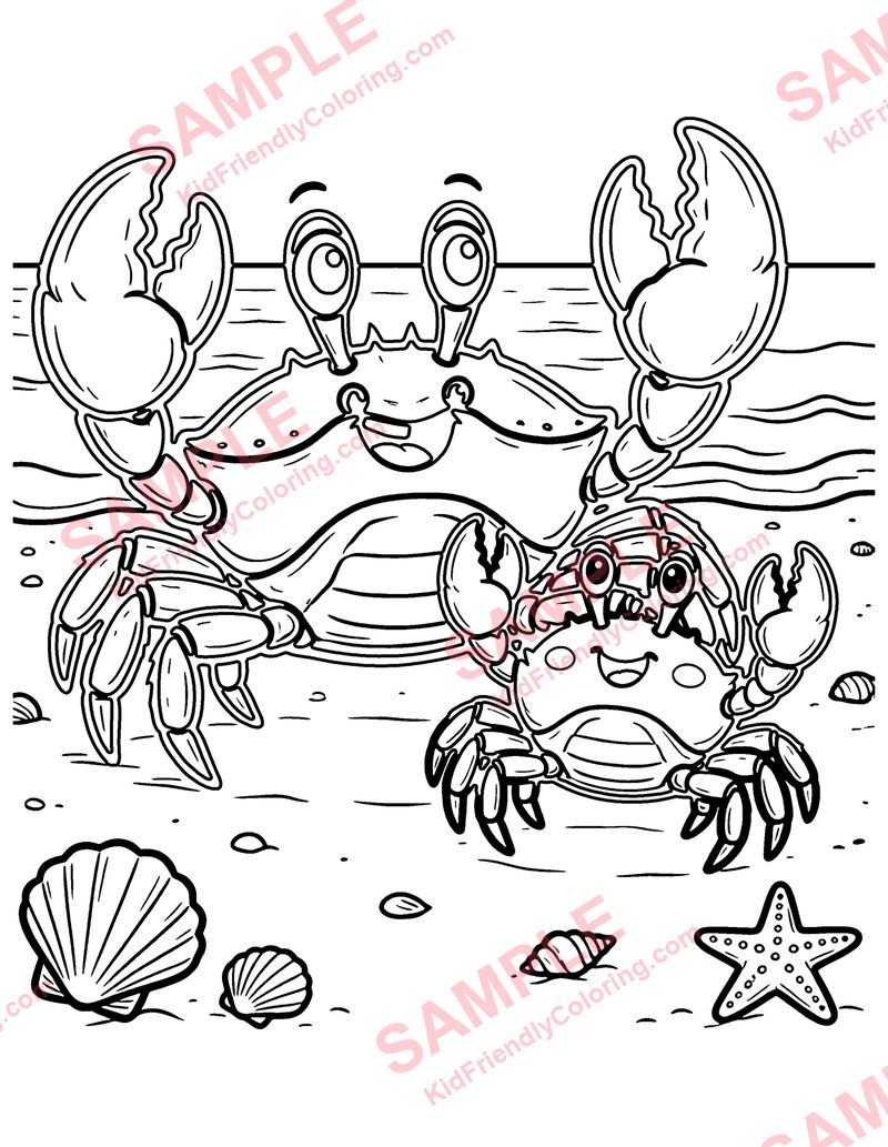 The Crab and Its Mother coloring page preview