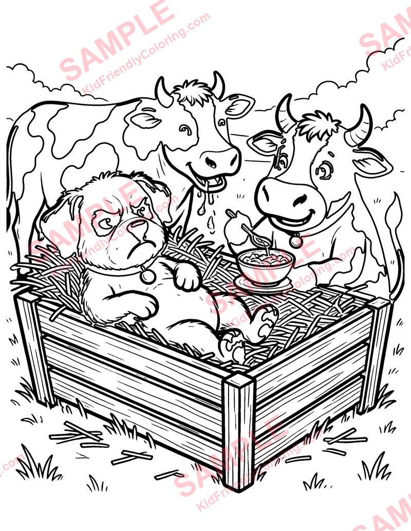 The Dog in the Manger coloring page preview