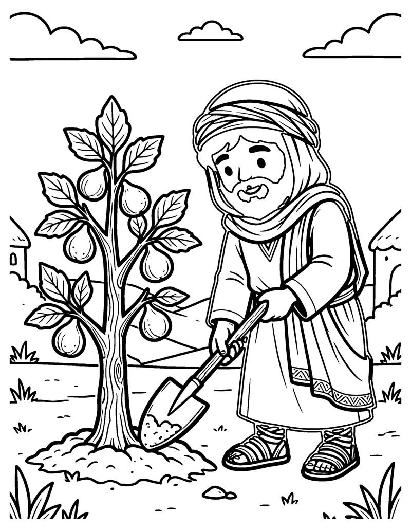 The Fig Tree Gets Another Year coloring page preview