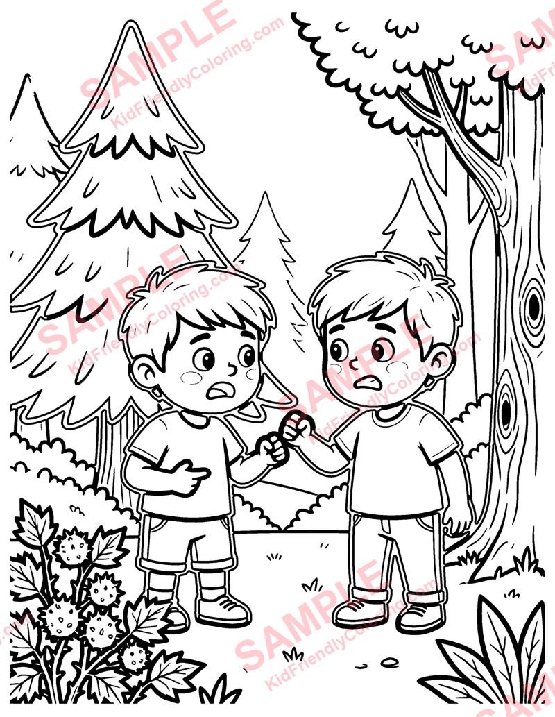 The Fir Tree and the Bramble coloring page preview
