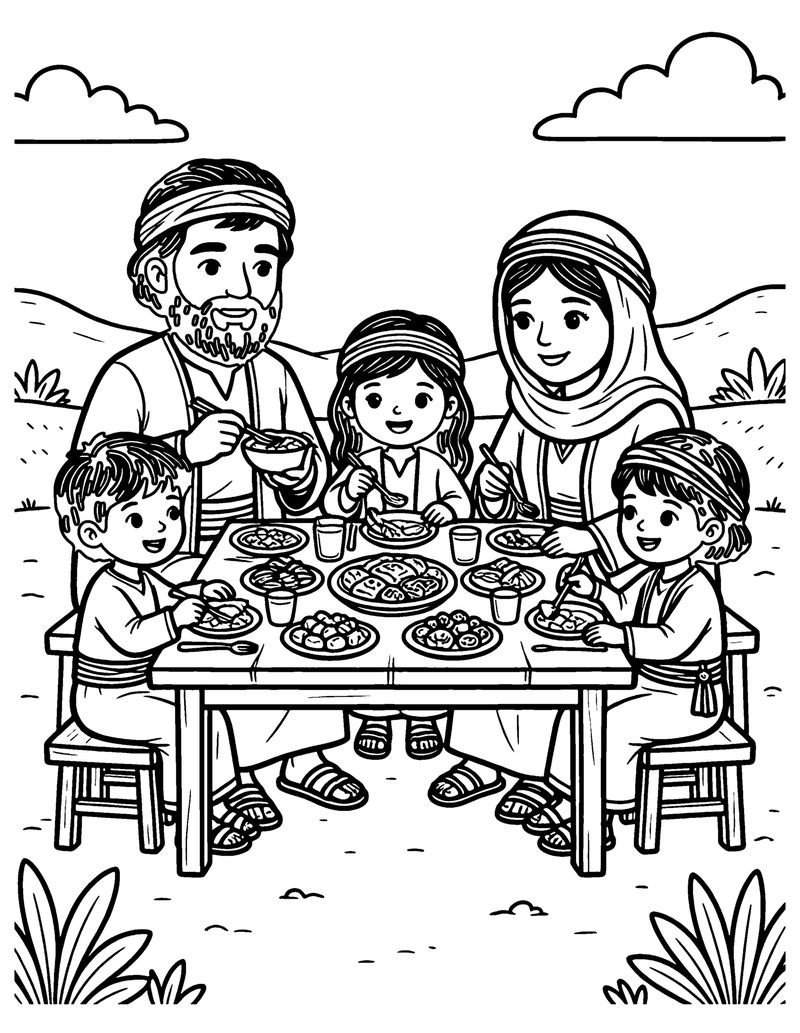 The First Passover coloring page preview