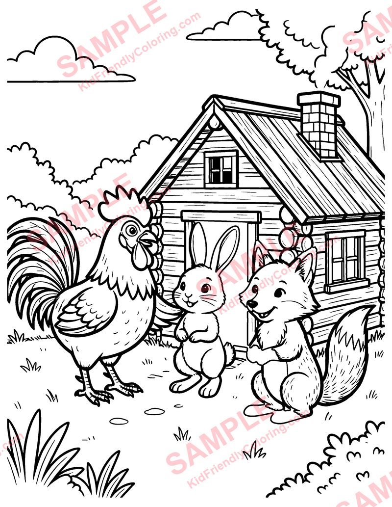 The Fox and the Hare coloring page preview