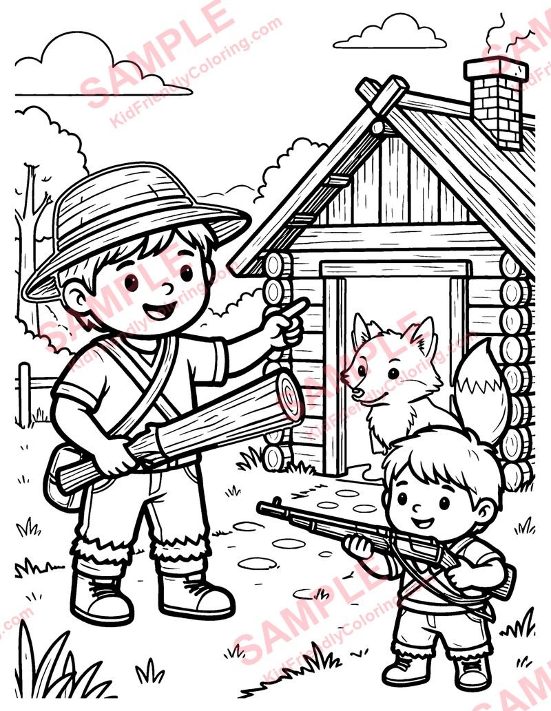 The Fox and the Woodcutter coloring page preview