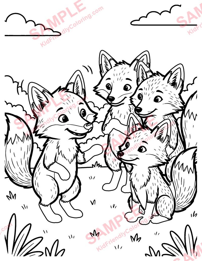 The Fox Without a Tail coloring page preview