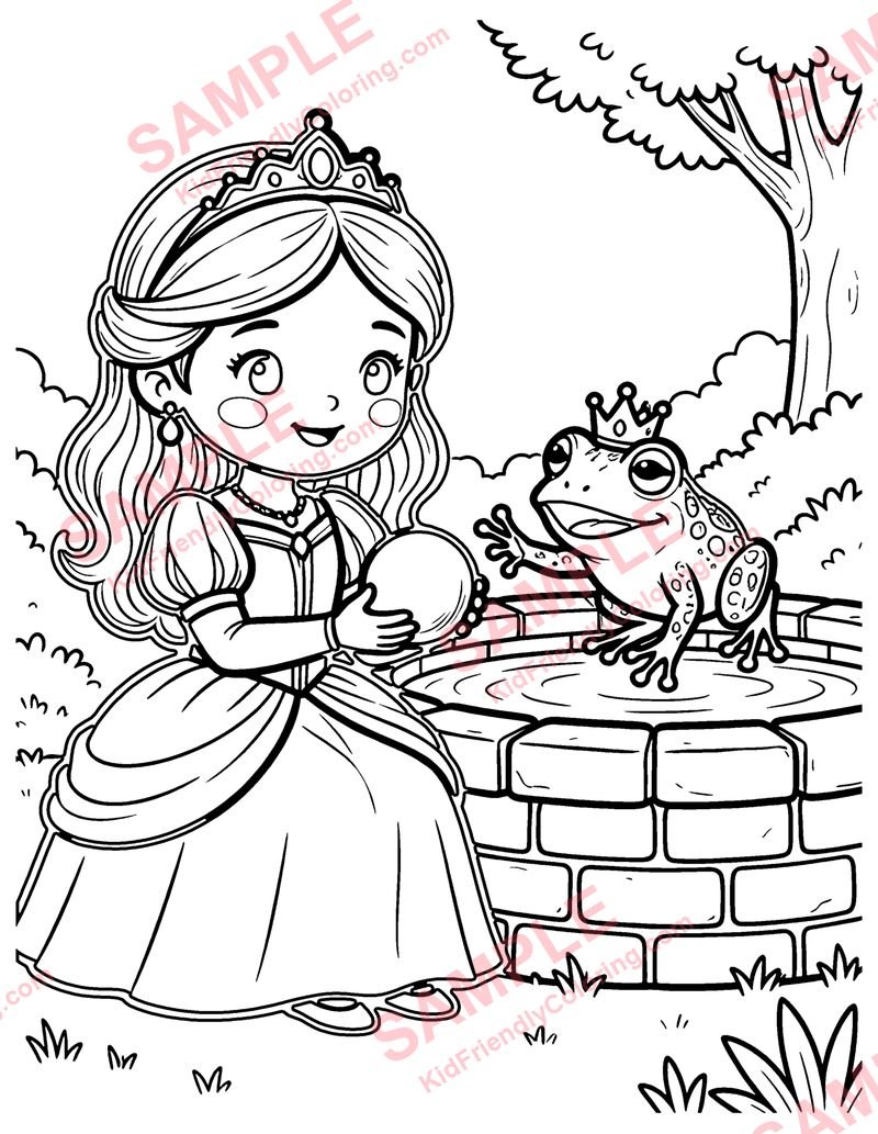 The Frog Prince coloring page preview