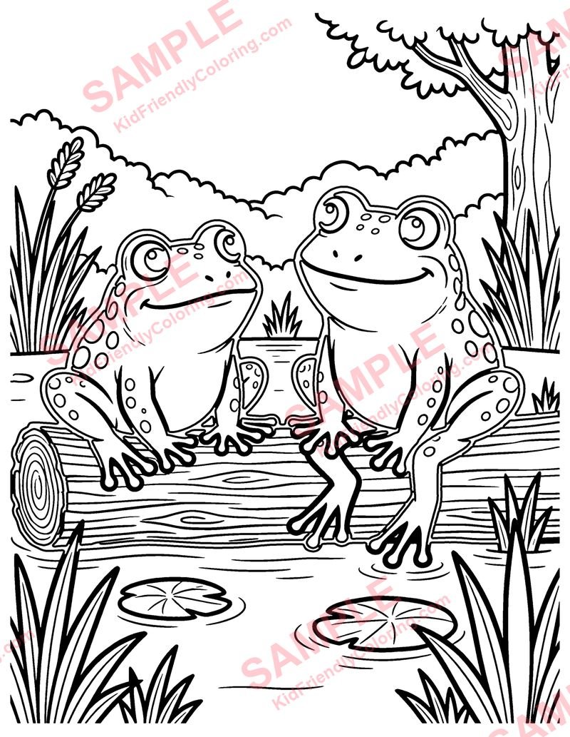 The Frogs Who Wanted a King coloring page preview