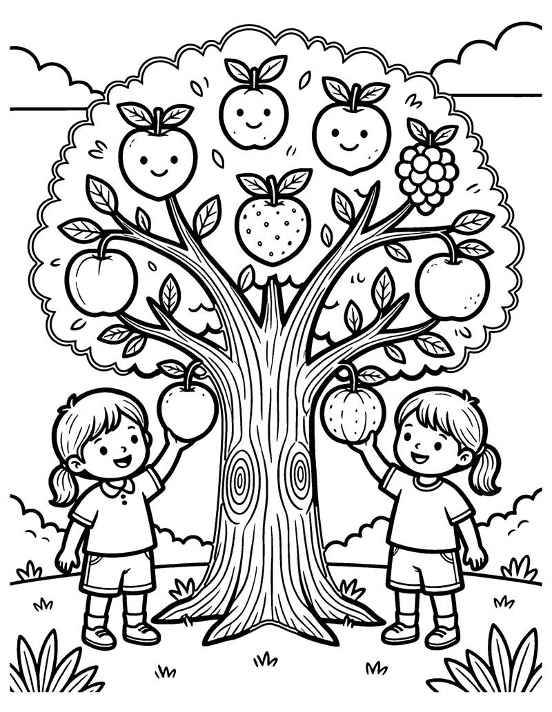 The Fruit of the Spirit Tree coloring page preview