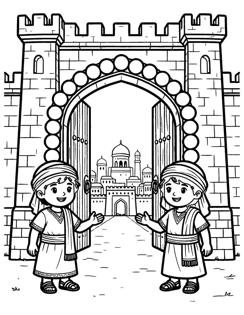 The Gates of Pearl coloring page preview