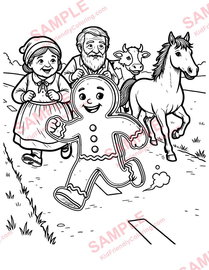 The Gingerbread Man coloring page preview