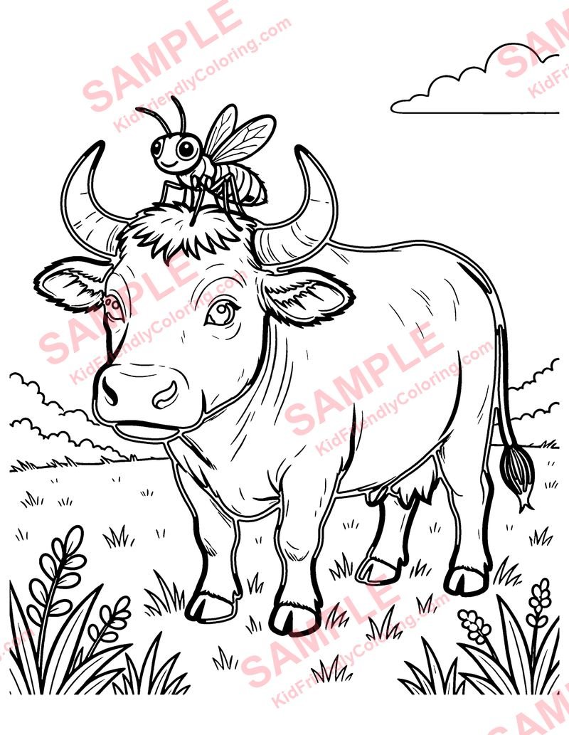 The Gnat and the Bull coloring page preview
