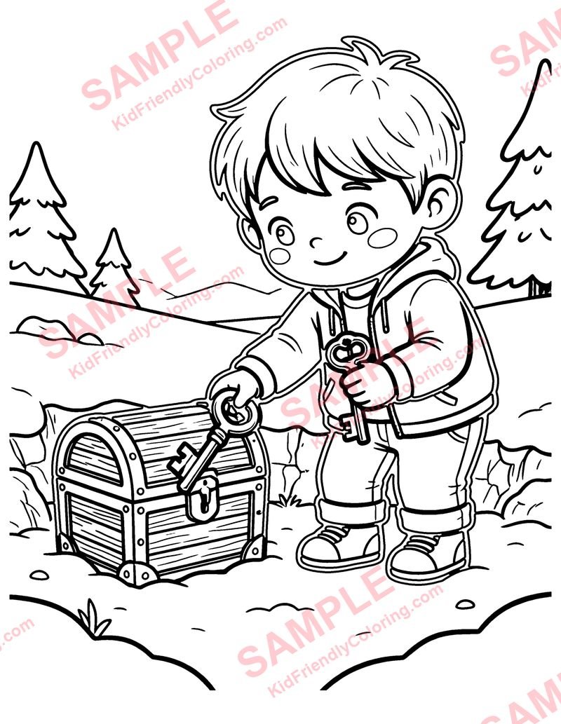 The Golden Key coloring page preview