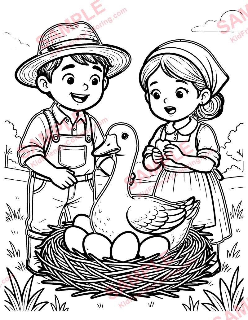 The Goose That Laid the Golden Eggs coloring page preview