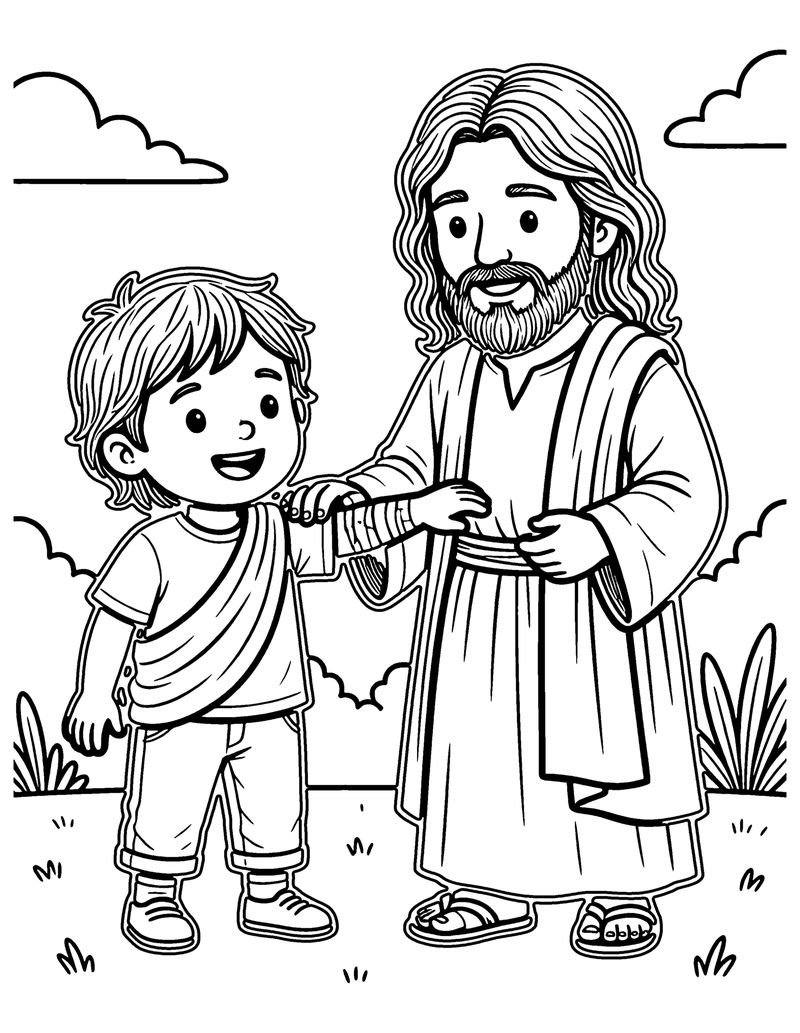 The Healed Hand coloring page preview