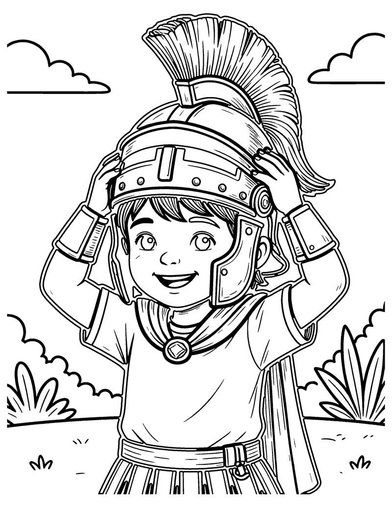 The Helmet of Salvation coloring page preview